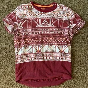 Hollister Red and white tribal print t-shirt